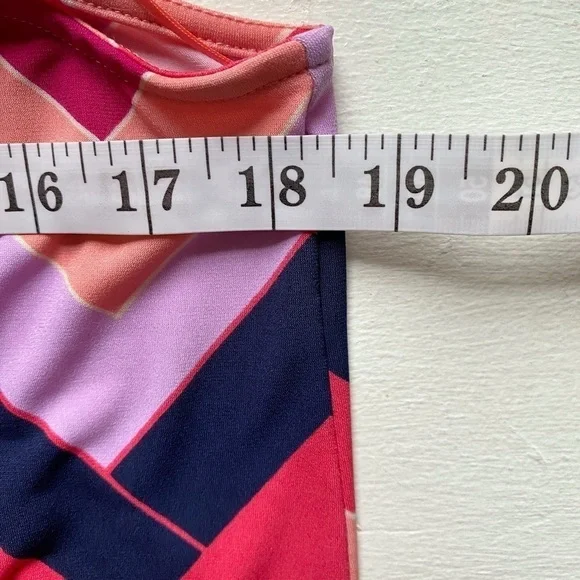 Trina Turk Colorful Geometric Pattern Sleeveless High Neck Craving Midi Dress - Picture 9 of 16